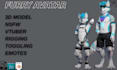 do highly detailed furry vrchat avatar, 3d model, 3d vtuber, 3d character design
