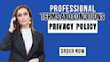 draft terms and condition, privacy policy and disclaimer