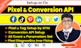 setup tiktok pixel, snapchat, meta, facebook pixel conversion API