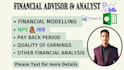 be a financial advisor, modelling, analyst fpa for investor