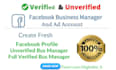 create fresh  facebook business manager and ads account