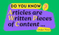 write unique and plagiarism free SEO friendly articles