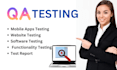 do QA testing for apps, websites, and software