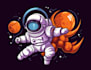 do cartoon, astronaut, space mascot logo illustration
