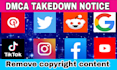 report unwanted copyright content to tiktok,reddit,google,fb,yt,twitter by dmca