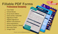 design, convert or create fillable PDF forms, invoices