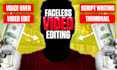 do expert faceless video editing for youtube automation and cash cow videos