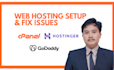 setup web hosting on  godaddy and hostinger