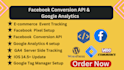 setup ga4 server side tracking, facebook conversion API, ecommerce tracking