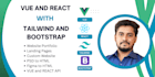 create and design website and portfolio with react, vue and tailwind