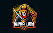 design wonderful ninja lion esport mascot logo for your company