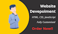 develop a website in HTML, CSS, javascript