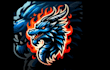 design outstanding fire blue dragon mascot logo with express delivery