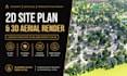 design 2d site plan and 3d aerial render