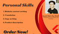 do content writing,translation,and copy writing