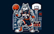 creative wolf basketball  mascot logo design with unlimited revision