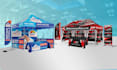 design canopy tent, table cover and flag for your exhibition
