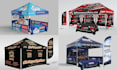 design canopy tent, table cover and flag for your exhibition