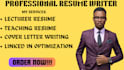 review and update your old resume, cover letter, teaching resume, CV, linkedin