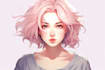 create feminine character logo and friendship portrait