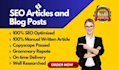 write SEO article writing, blog post writing, content writing