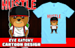 draw eyecatchy cartoon t shirt design