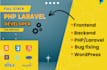 both php laravel developer, backend developer, bug fixing, frontend developer