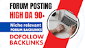 forum posting and dofollow niche relevant forum backlinks