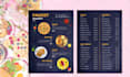 create a professional restaurant menu and food menu