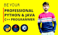 do python programming, java cpp and c sharp programming projects
