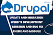 develop a drupal website, update or fix the errors