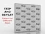 design step and repeat trade show booth backdrop