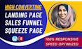 do wordpress landing page design, sales funnel, sales page, squeeze page