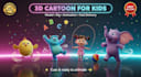 3d cartoon character modeling, rigging, animation for kids