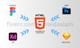 do figma to HTML, PSD to HTML, xd sketch to HTML web design