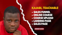 setup online course website, sales funnel on kajabi, teachable lms
