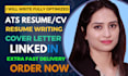 write fully optimized resume, CV, cover letter and linkedin