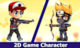 create 2d game character design and animation