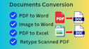convert pdf to word, excel, doc, docx
