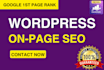do wordpress onpage SEO with rank math for google ranking