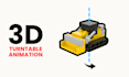 create a 3d turntable animation of your lego model
