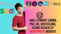 convert canva,psd,xd,sketch,wix,figma design to wordpress website, elementor