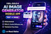 develop an ai art generating mobile app or website