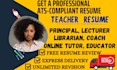 do social worker resume, teacher, lecturer, professor, online tutor resume