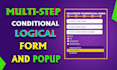 create a multi step conditional logical form and output PDF or wordpress popup