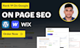 do complete on page SEO for wordpress, webflow, wix