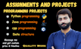 do your urgent programming assignments and projects in python java cpp