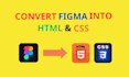 convert figma into PSD to HTML, CSS and tailwind CSS