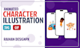 do rive character or illustration animations for web and app