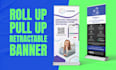 design a professional roll up banner and retractable stand